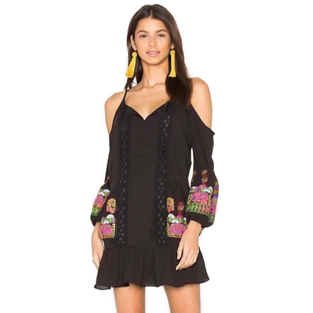Gabi Cold Shoulder Embroidered Dress